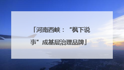 河南西峡：“枫下说事”成基层治理品牌